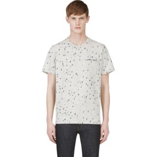 Paul Smith Jeans Grey Stripe Printed T Shirt