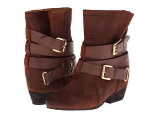 Naya Fisher Hidden Wedge Boot Bridal Brown Oiled Suede/Leather