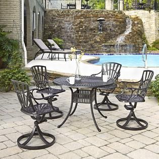 Home Styles Largo 5PC Dining Set with Swivel Chairs   Outdoor Living