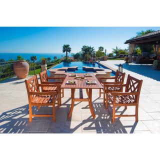 Malibu Eco friendly 5 piece Wood Outdoor Dining Set with X Back