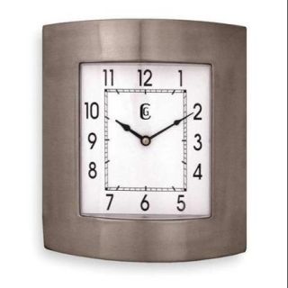 GENEVA 3944G Analog Clock, 10x11 In, Brushed Silver