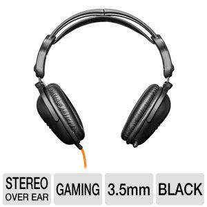 SteelSeries 3hv2 Foldable Leather Headset with Mic   Retractable Microphone, Suspended Headband, In Line Volume Control, Gold Plated Connector   61023