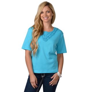 Stanzino Womens Crystal Embellished Flutter Sleeve Button Down Shirt