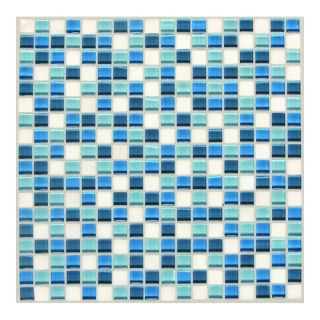 American Olean Legacy Glass Ocean Blend Glass Mosaic Square Indoor/Outdoor Wall Tile (Common 12 in x 12 in; Actual 11.87 in x 11.87 in)
