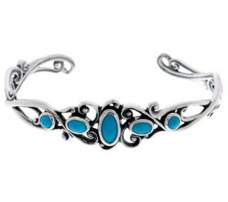 Carolyn Pollack Sleeping Beauty Turquoise Sterling Cuff Bracelet —