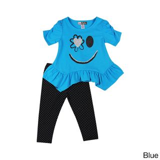 Girls Toddlers Smiley Flower Two Piece Set