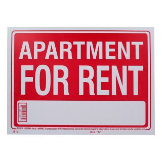 Bazic Small Apartment For Rent Sign (9 x 12 inches)  