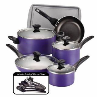 Farberware Dishwasher Safe Nonstick 15 Piece Cookware Set in Purple 21895