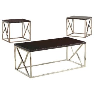 Furniture of America Rimmi Modern 3 Piece Accent Table Set   Espresso