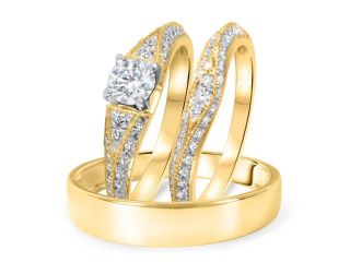 1 1/6 CT. T.W. Diamond Ladies Engagement Ring, Wedding Band, Men's Wedding Band