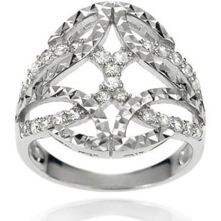 Brinley Co. Women's CZ Sterling Silver Celtic Knot Ring
