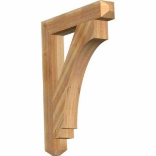 Ekena Millwork 4 in. x 34 in. x 26 in. Western Red Cedar Imperial Craftsman Rough Sawn Bracket BKT04X26X34IMP04RWR