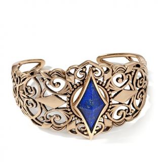 Studio Barse Diamond Shaped Lapis Bronze Cuff Bracelet   7555369