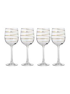 Pied a Terre Gold spiral wine glasses set of 4