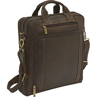 Le Donne Leather Distressed Leather Vertical Laptop Brief