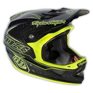 Troy Lee Designs D3 Carbon   Pinstripe Yellow 2013