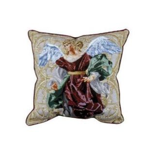 Set of 2 Inspirational Angels of Hope Red Decorative Tapestry Throw Pillows 17"