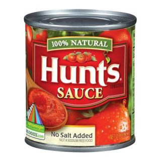 Hunts 100% Natural No Salt Added Tomato Sauce 8 oz