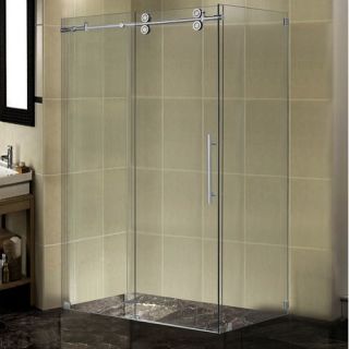 48 x 34 x 75 Completely Frameless Sliding Shower Door Enclosure by