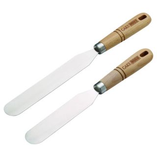 Cake Boss Wooden Tools and Gadgets 2 Piece Stainless Steel Icing