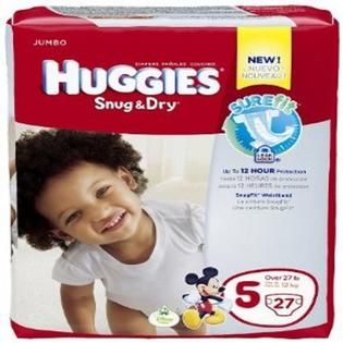 Huggies  Snug & Dry Diapers, Jumbo, Size 5, Over 27 lb, 27 Diapers