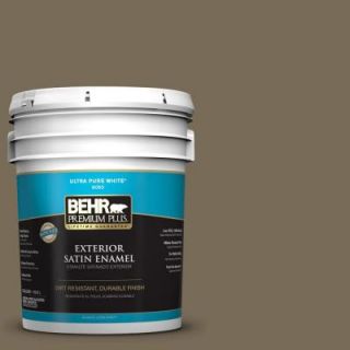 BEHR Premium Plus 5 gal. #730D 6 Coconut Husk Satin Enamel Exterior Paint 934005