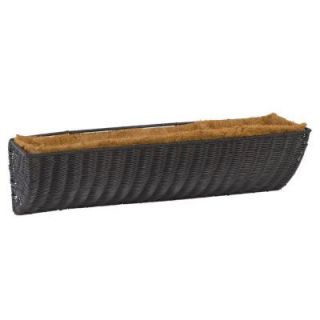 DMC 24 in. Black Wall Resin Wicker Basket 78360