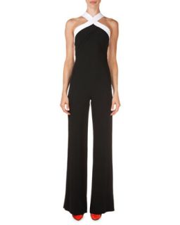 Roland Mouret Shotwick Cage Back Two Tone Jumpsuit