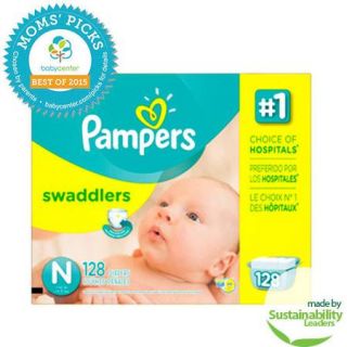 Pampers Swaddlers Diapers, Giant Pack, Newborn, 128 count