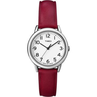 Timex Women's Easy Reader Watch, Red Leather Strap