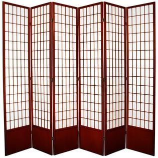 Oriental Furniture 7 ft. Tall Window Pane Shoji Screen   6 Panel