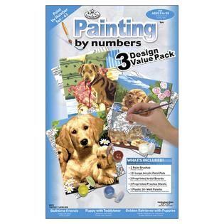 Royal Brush Junior Small Paint By Number Kit 8.75X11.75 3/Pkg Dogs