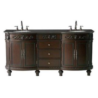 Home Decorators Collection Chelsea 72 in. Double Vanity in Antique Cherry with Granite Vanity Top in Black with White Basin 1589300190