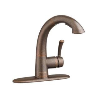 American Standard Quince Single Handle Pull Out Sprayer Kitchen Faucet in Oil Rubbed Bronze 4433.150.224
