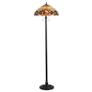 Chloe Lighting Serenity 65.4 in. Tiffany Style Victorian Floor Lamp with 18 in. Shade CH33353VR18 FL2