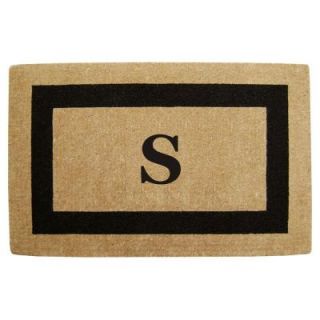 Creative Accents Single Picture Frame Black 30 in. x 48 in. HeavyDuty Coir Monogrammed S Door Mat 02080S