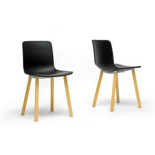 Baxton Studio Lyle Black Plastic Modern Dining Chair  Set of 2   Home