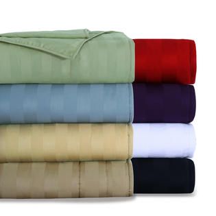 Cotton Loft All Cotton Damask Stripe Cottonloft Blanket   Home   Bed