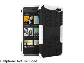 GearIT White Heavy Duty Armor Hybrid Rugged Stand Case for  Fire Phone GFIREMP47HYD8WH