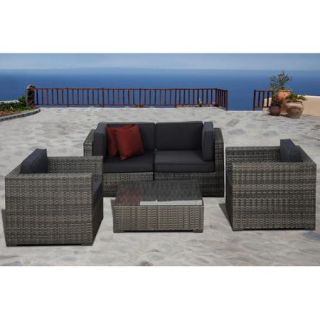 International Home Miami Atlantic 5 Piece Deep Seating Group with Cushions