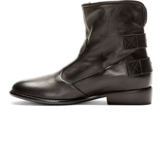 Giuseppe Zanotti Black Leather Buckle Boots