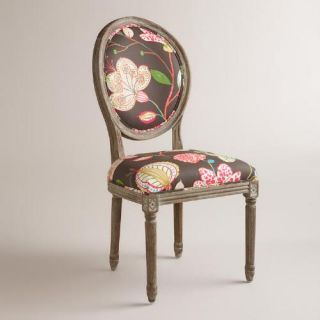 Brown Floral Paige Round Back Dining Chairs, Set of 2