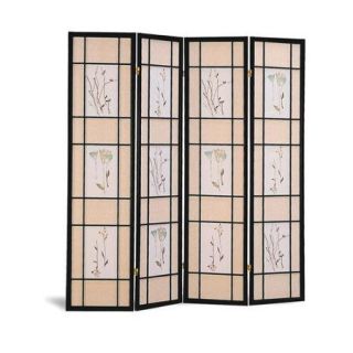 Wildon Home 70.25'' x 69'' Pateros Floral Printed Folding 4 Panel Room Divider