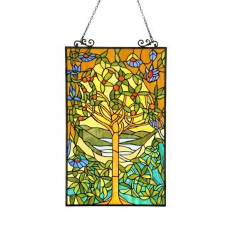 Chloe Tiffany style Tree of Life Stained Glass Window Panel