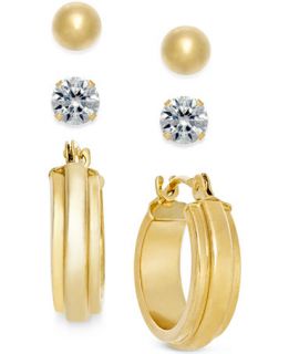 Stud and Hoop Earring Set in 10k Gold   Earrings   Jewelry & Watches