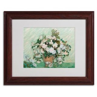 Trademark Fine Art 11 in. x 14 in. Roses 1890 Matted Brown Framed Wall Art BL01403 W1114MF