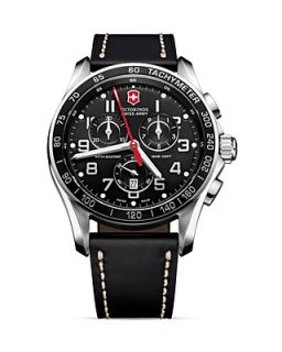Victorinox Swiss Army Classic Chronograph Watch with Leather Strap, 45mm