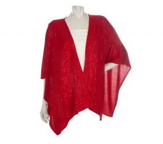 Susan Graver Sweater Knit Wrap with Clear Sparkles —