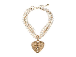 Betsey Johnson Heaven Sent Wing Heart Torsad Necklace