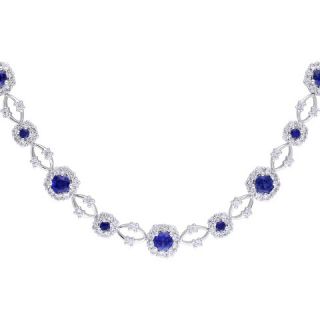 Allura 10.58 CT. T.W. Created Sapphire Necklace in Sterling Silver